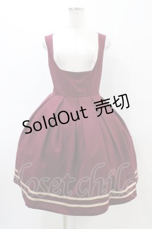 画像: Innocent World / コルセット裾ラインジャンパースカート L ボルドー H-26-03-24-1036-IW-OP-NS-ZH