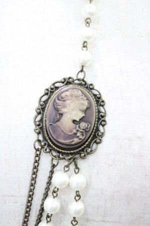 画像: metamorphose / カメオネックレス (2連パール)  ブラウン H-26-03-24-1006-ME-AC-NS-ZH