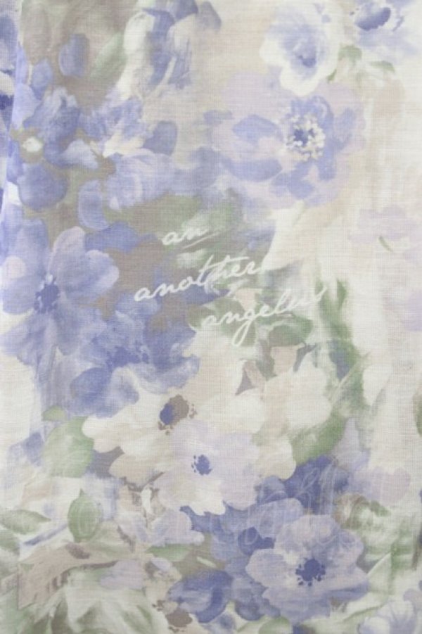 画像3: an another angelus / ダブル釦水彩フラワー柄タックスカート Free light blue H-26-03-24-1038-CA-SK-NS-ZH (3)