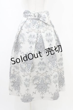 画像: an another angelus / インテリアフラワー柄タックスカート Free BLUE GRAY H-26-03-24-1039-CA-SK-NS-ZH