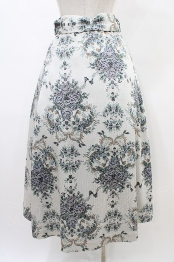 画像2: an another angelus / インテリアフラワー柄タックスカート Free BLUE GRAY H-26-03-24-1039-CA-SK-NS-ZH (2)