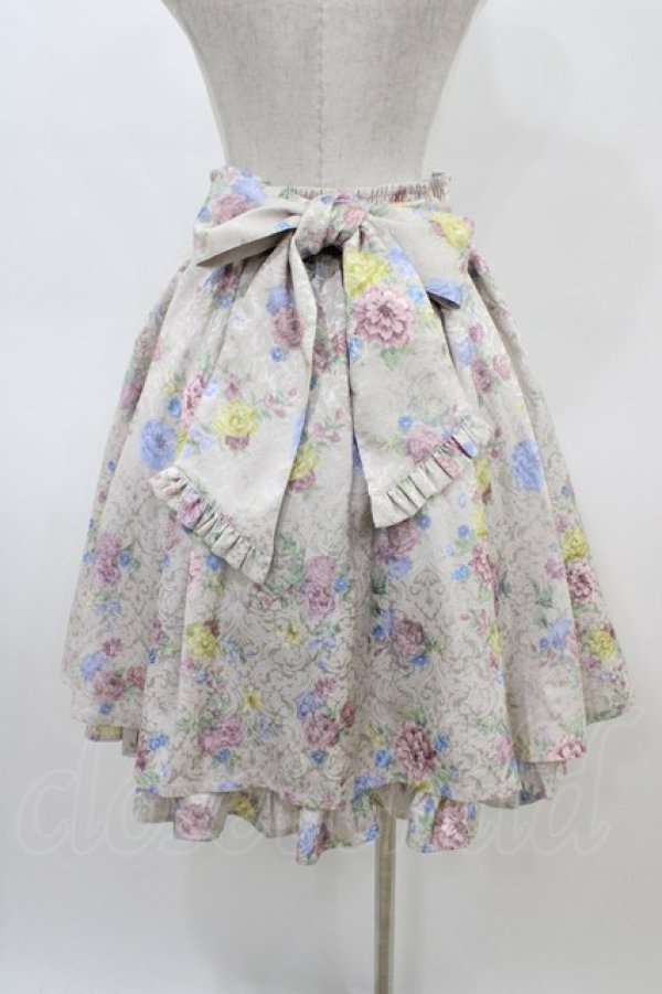 画像2: axes femme kawaii / クラシックブーケ柄スカート M 生成り H-26-03-24-1041-AX-SK-NS-ZH (2)