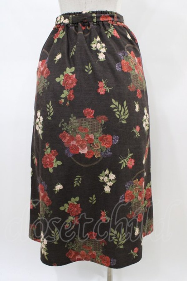 画像2: axes femme / バスケットブーケ柄スカート M ブラウン H-26-03-24-1043-AX-SK-NS-ZH (2)