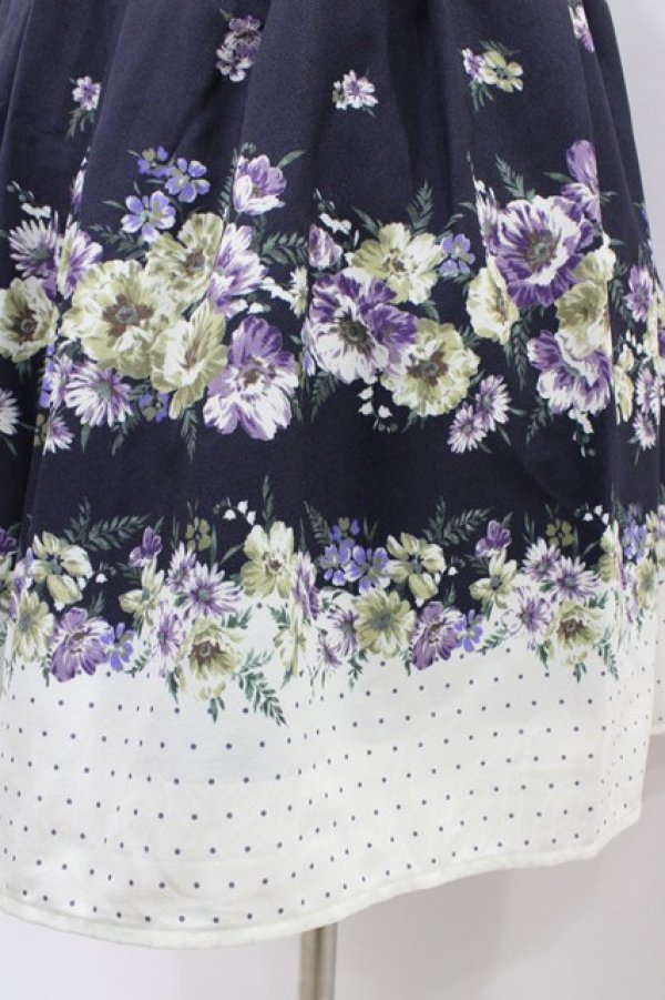 画像3: axes femme / 花柄×ドットスカート M ネイビー H-26-03-24-1044-AX-SK-NS-ZH (3)