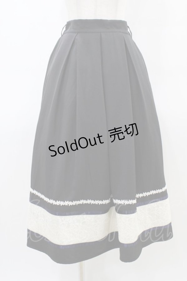 画像1: axes femme / バイカラープリーツスカート M ブラック H-26-03-24-1045-AX-SK-NS-ZH (1)