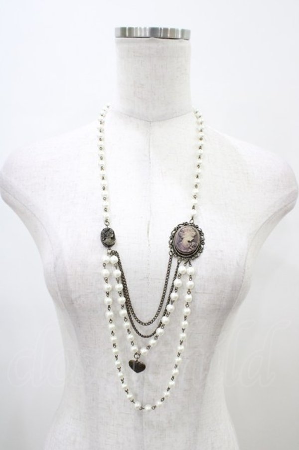 画像4: metamorphose / カメオネックレス (2連パール)  ブラウン H-26-03-24-1006-ME-AC-NS-ZH (4)