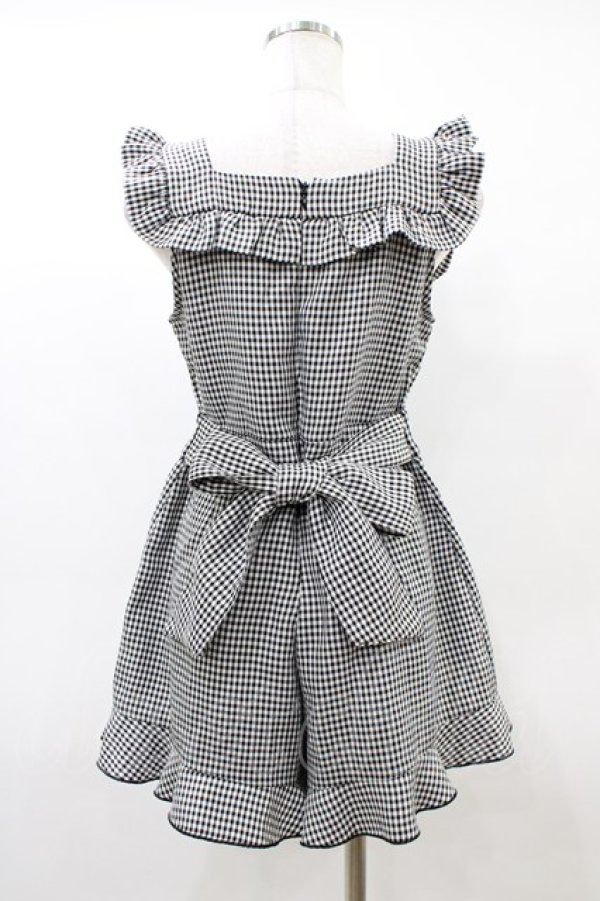 画像2: evelyn / フリルコンビネゾン Free ブラックチェック H-26-03-24-1051-LO-OP-NS-ZH (2)