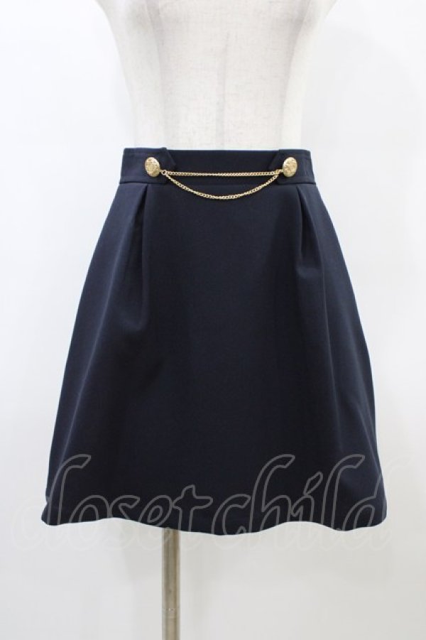 画像1: Fi.n.t / チェーン付きゴールド釦ミニスカート Free NAVY H-26-03-24-1052-CA-SK-NS-ZH (1)