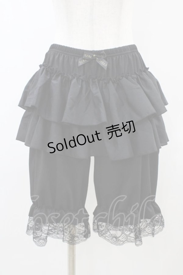 画像1: m petit by misako / NINA'S/5分丈ドロワーズ L~LL ブラック H-26-03-24-1053-LO-PA-NS-ZH (1)