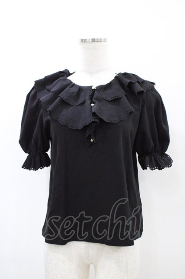 画像1: Amavel / ラッフルフリルカットソー Free ブラック H-26-03-24-1063-CA-TO-NS-ZH (1)