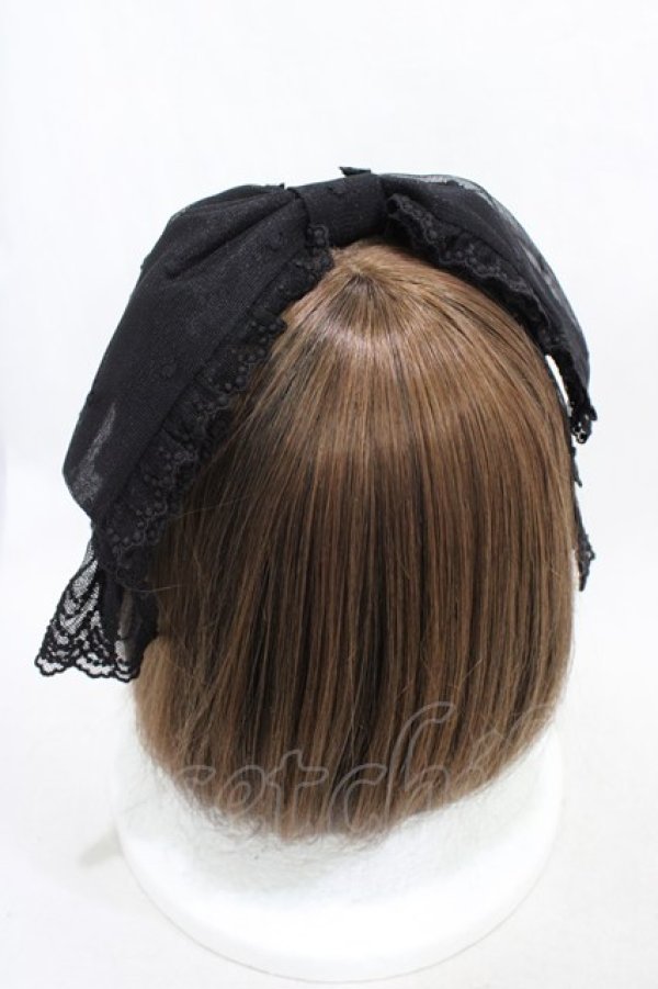画像2: Angelic Pretty / DotチュールRibbonカチューシャ  ブラック H-26-03-24-1008-AP-AC-NS-ZH (2)