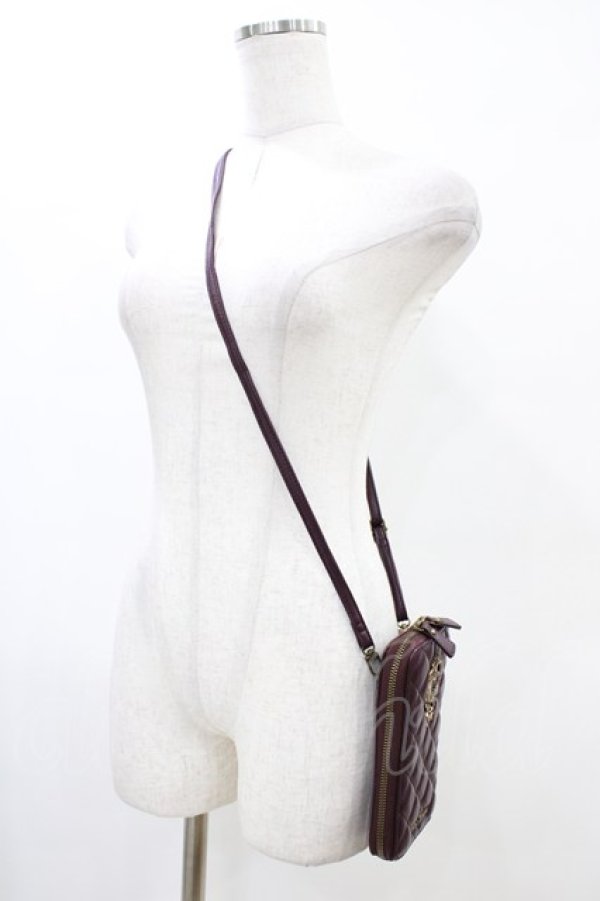 画像2: axes femme / ローズモチーフポシェット  ワイン H-26-03-24-1012-AX-BG-NS-ZH (2)