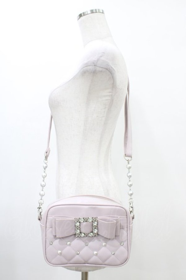 画像1: NOEMIE / お嬢さんビジューリボンショルダーバッグ  ピンク H-26-03-24-1013-LO-BG-NS-ZH (1)