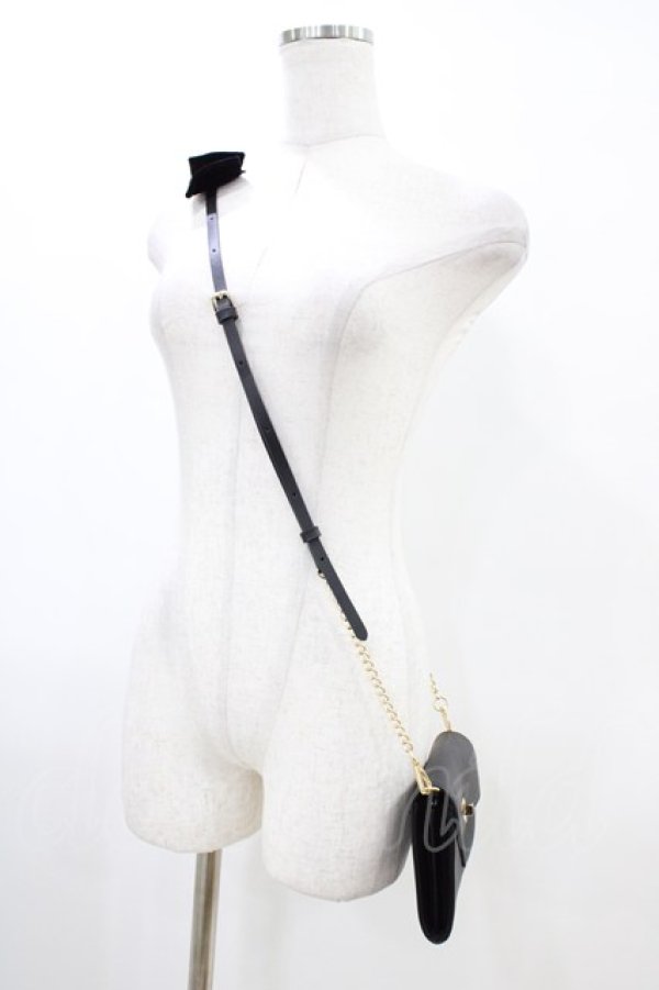 画像2: m petit by misako / AM*ハートリボンSLD  ブラック H-26-03-24-1015-LO-BG-NS-ZH (2)