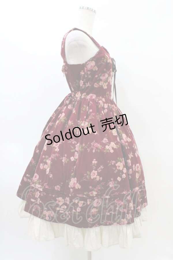 画像3: Victorian maiden / ローズコールレースアップジャンパースカート Free ボルドー H-26-03-24-1025-CL-OP-NS-ZH (3)