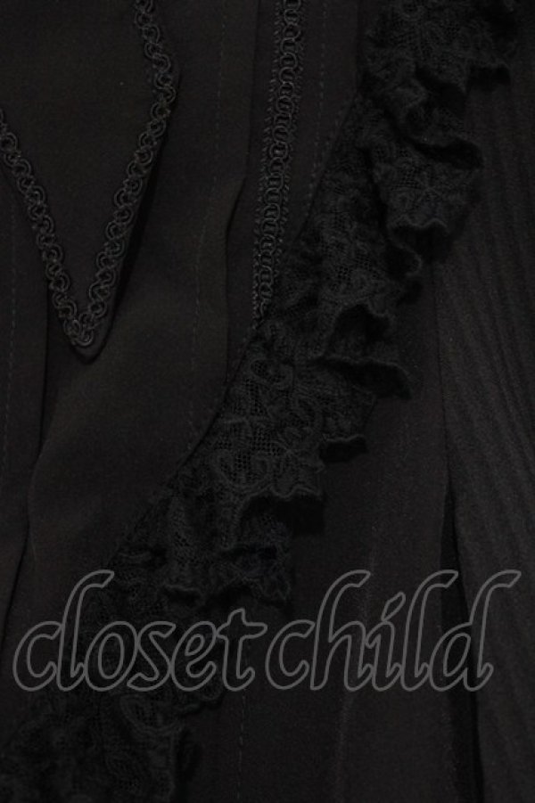 画像5: Ozz oneste / 薔薇刺繍ストライプスリーブブラウス  ブラック H-26-03-24-049-OO-BL-KB-ZH (5)