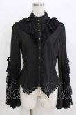 画像1: Ozz oneste / レースフリル姫袖ブラウス  ブラック H-26-03-24-050-OO-BL-KB-ZH (1)