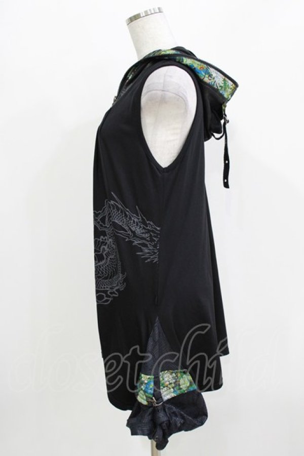 画像2: Qutie Frash / フード付チュニック  ブラック H-26-03-24-053-QU-TO-KB-ZH (2)