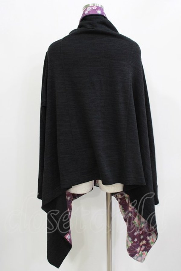 画像3: gouk / 和柄切替カーディガン  ブラック H-26-03-24-054-GO-TO-KB-ZH (3)