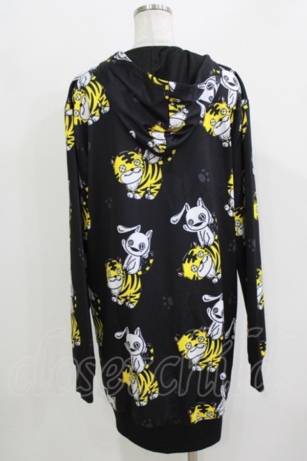 画像3: NieR Clothing / 総柄ZIPパーカー  黒 H-26-03-24-059-PU-TO-KB-ZH (3)