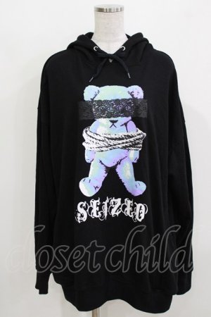 画像: LISTEN FLAVOR / 囚われのベアパーカー  ブラック H-26-03-24-061-PU-TO-KB-ZH