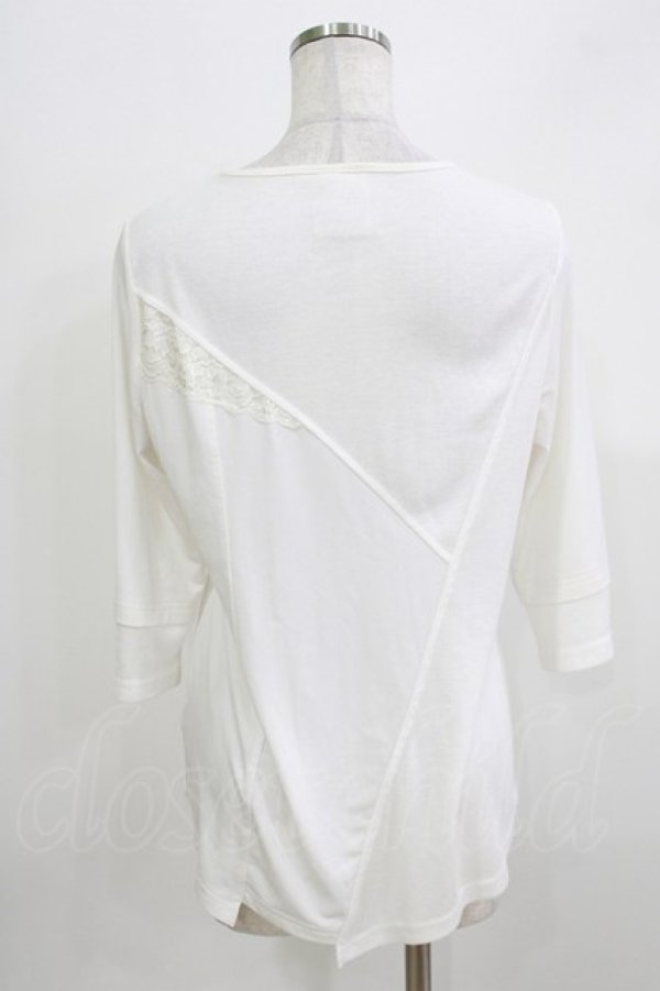 画像3: OZZ ANGELO / ビジュー付切替カットソー  オフホワイト H-26-03-24-066-OO-TO-KB-ZH (3)