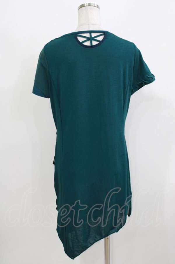 画像3: Ozz Croce / メッシュ切替プリントチュニック  グリーン H-26-03-24-068-OO-TO-KB-ZH (3)