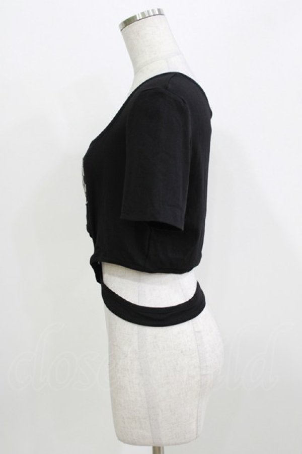 画像2: DARK IN LOVE / Punk locomotive check heart crop top XL ブラック H-26-03-24-073-PU-TO-KB-ZH (2)