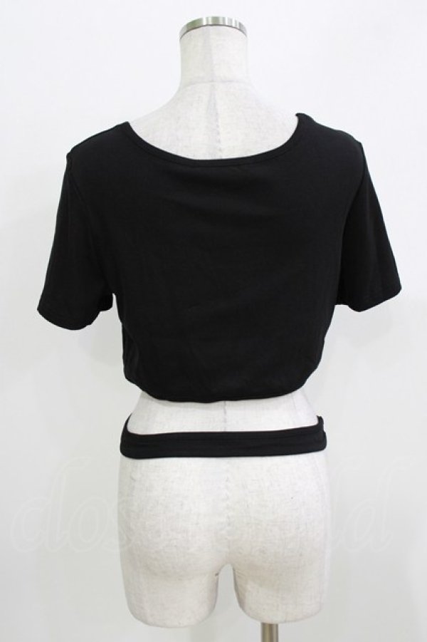 画像3: DARK IN LOVE / Punk locomotive check heart crop top XL ブラック H-26-03-24-073-PU-TO-KB-ZH (3)