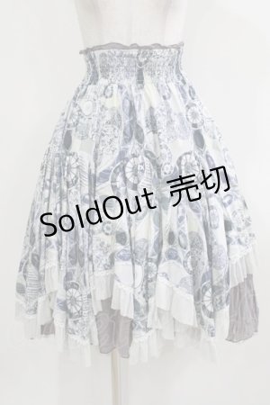 画像: Ozz oneste / リバーシブルスカート  プリント×レースフリルグレー H-26-03-24-010-OO-SK-KB-ZH