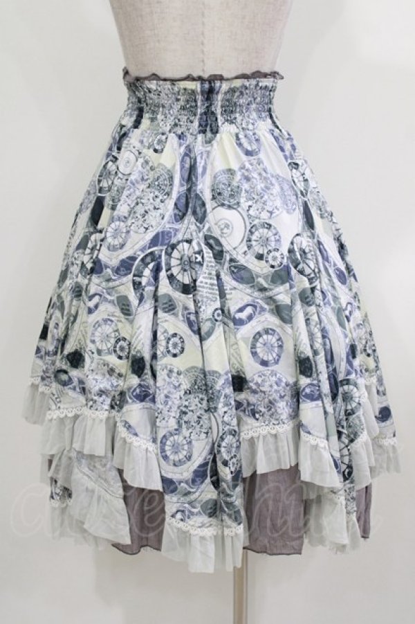 画像3: Ozz oneste / リバーシブルスカート  プリント×レースフリルグレー H-26-03-24-010-OO-SK-KB-ZH (3)