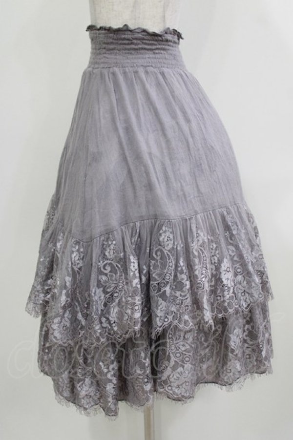 画像6: Ozz oneste / リバーシブルスカート  プリント×レースフリルグレー H-26-03-24-010-OO-SK-KB-ZH (6)