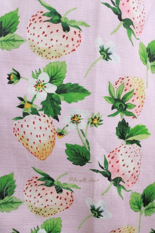 画像4: Perla nell' ostrica / いちごプリントキャンディボタンワンピース  ピンク H-26-03-24-015-EL-OP-KB-ZH (4)