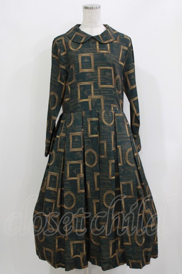 画像1: Jane Marple / Eternal Framesデイドレス  ダークグリーン H-26-03-24-016-JM-OP-KB-ZH (1)