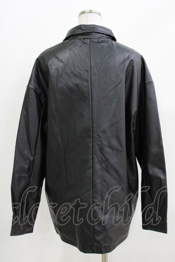 画像3: NieR Clothing / フェイクレザージャケット  黒 H-26-03-25-029-PU-JA-KB-ZH (3)
