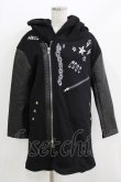 画像1: HELL CAT PUNKS / ボアフードライダースコート  ブラック H-26-03-25-030-PU-CO-KB-ZH (1)