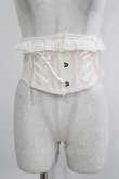 画像1: MR corset / レース切替ショートコルセット  オフ×ピンク H-26-03-25-033-PU-ZA-KB-ZH (1)