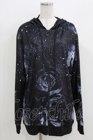 画像: NieR Clothing / 総柄ZIPパーカー F 黒 H-26-03-25-034-PU-TO-KB-ZH