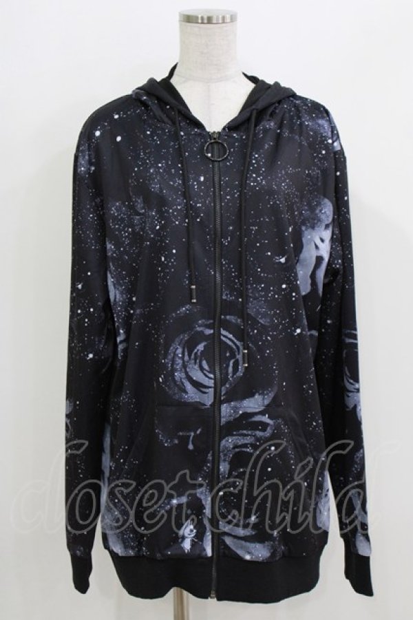 画像1: NieR Clothing / 総柄ZIPパーカー F 黒 H-26-03-25-034-PU-TO-KB-ZH (1)