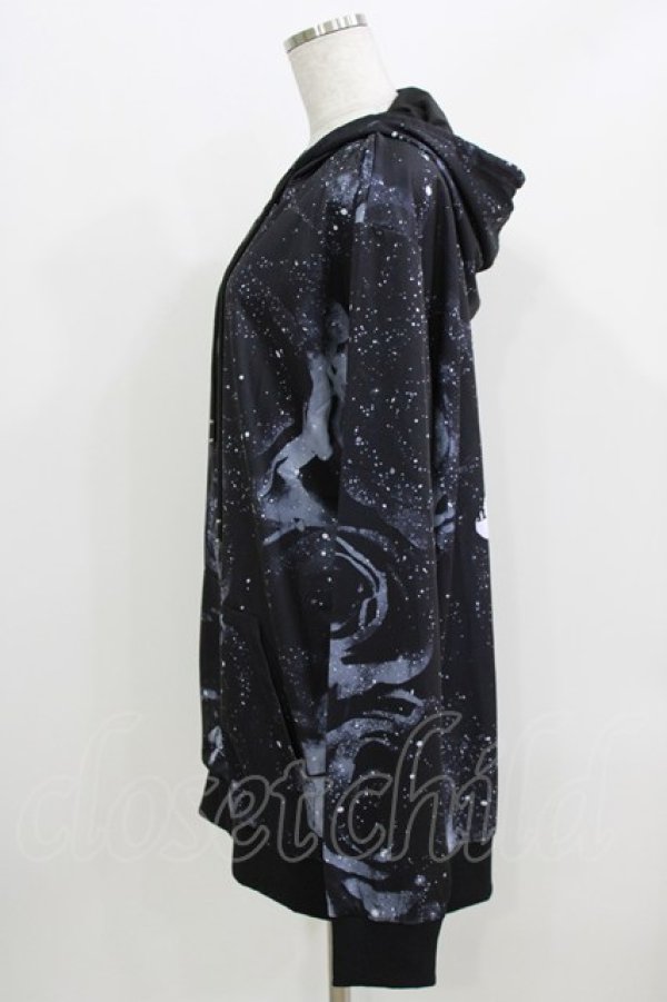 画像2: NieR Clothing / 総柄ZIPパーカー F 黒 H-26-03-25-034-PU-TO-KB-ZH (2)