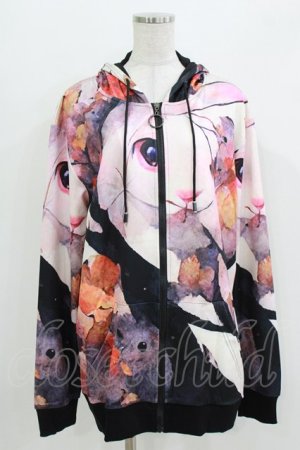 画像: NieR Clothing / 総柄ZIPパーカー   H-26-03-25-035-PU-TO-KB-ZH