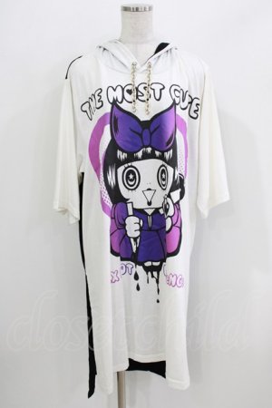 画像: SEX POT ReVeNGe / チェーンフードBIGパーカー  白×黒 H-26-03-25-039-SP-TO-KB-ZH