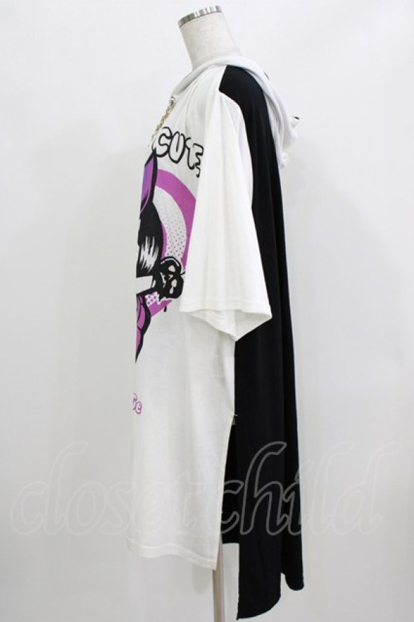 画像2: SEX POT ReVeNGe / チェーンフードBIGパーカー  白×黒 H-26-03-25-039-SP-TO-KB-ZH (2)