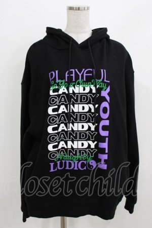 画像: Candy Stripper / PLAYFUL SWEAT HOODIE  ブラック H-26-03-25-040-PU-TO-KB-ZH
