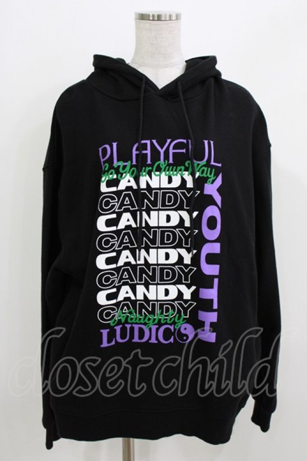 画像1: Candy Stripper / PLAYFUL SWEAT HOODIE  ブラック H-26-03-25-040-PU-TO-KB-ZH (1)