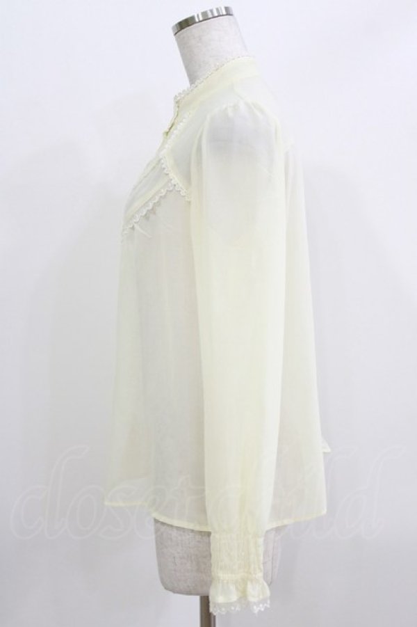 画像2: Emily Temple cute / スタンドカラージョーゼットブラウス  アイボリー H-26-03-25-042-ET-BL-KB-ZH (2)