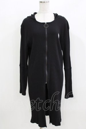 画像: NieR Clothing / リブロングパーカー  ブラック H-26-03-25-044-PU-TO-KB-ZH