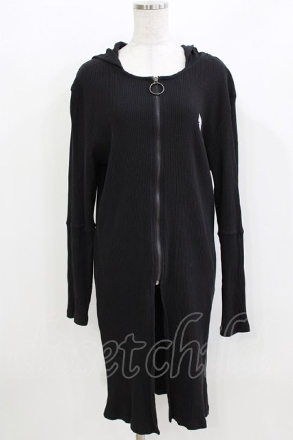 画像1: NieR Clothing / リブロングパーカー  ブラック H-26-03-25-044-PU-TO-KB-ZH (1)