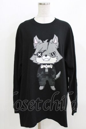 画像: NieR Clothing / プリントLONG CUTSEW XL ブラック/がおまる H-26-03-25-046-PU-TO-KB-ZH