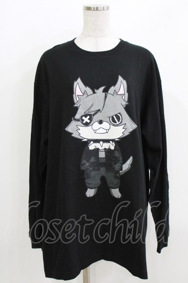 画像1: NieR Clothing / プリントLONG CUTSEW XL ブラック/がおまる H-26-03-25-046-PU-TO-KB-ZH (1)
